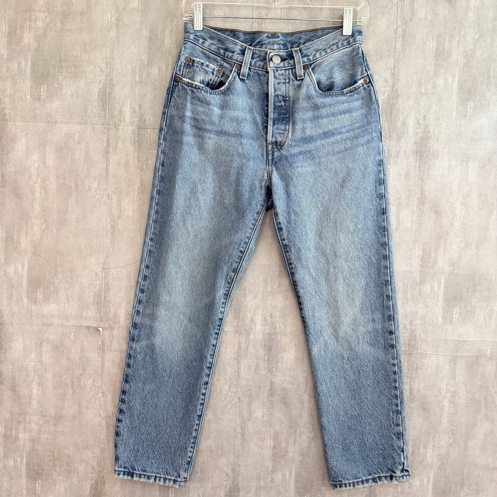 Levis 501 Jeans Womens 26x26 Blue High Rise Denim Button Fly Classic 100% Cotton